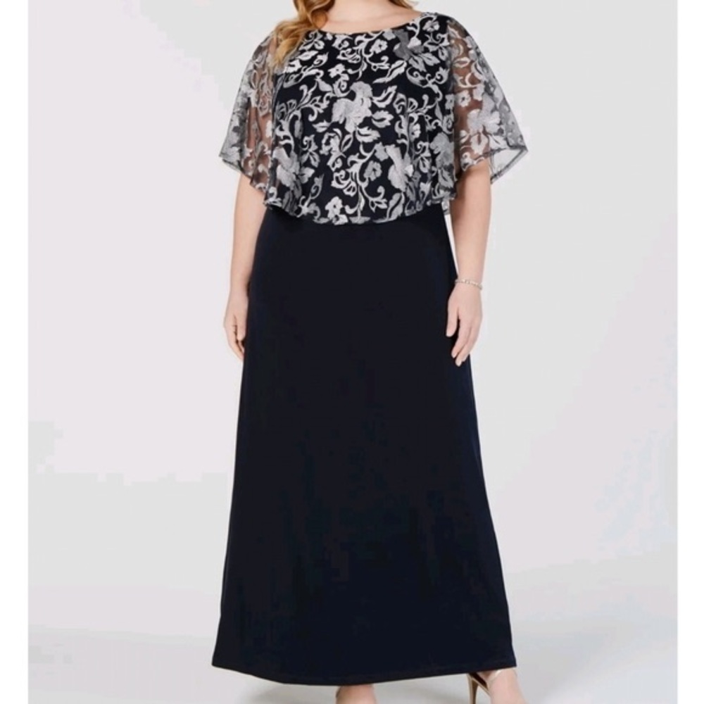Connected Apparel Black and White Maxi Dress A-line Cocktail